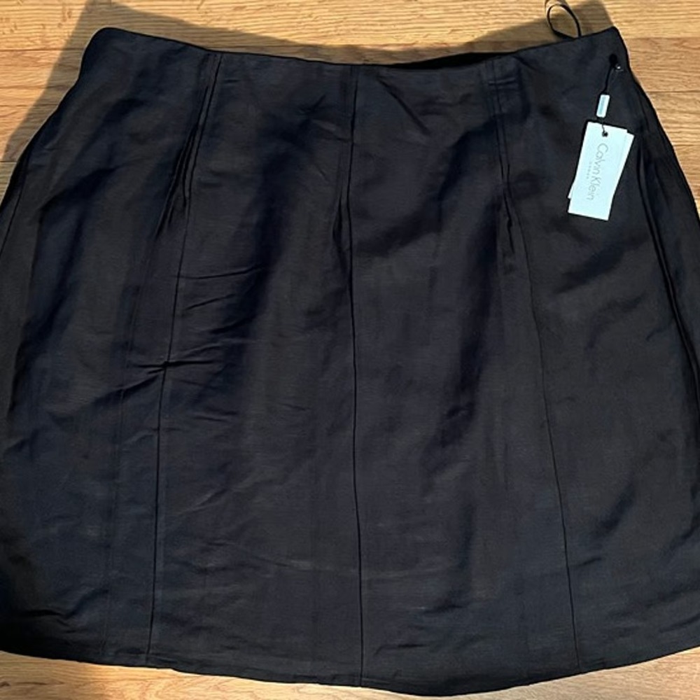 New Women's Calvin Klein Black Lined Lightweight Mini Skirt 20W Plus